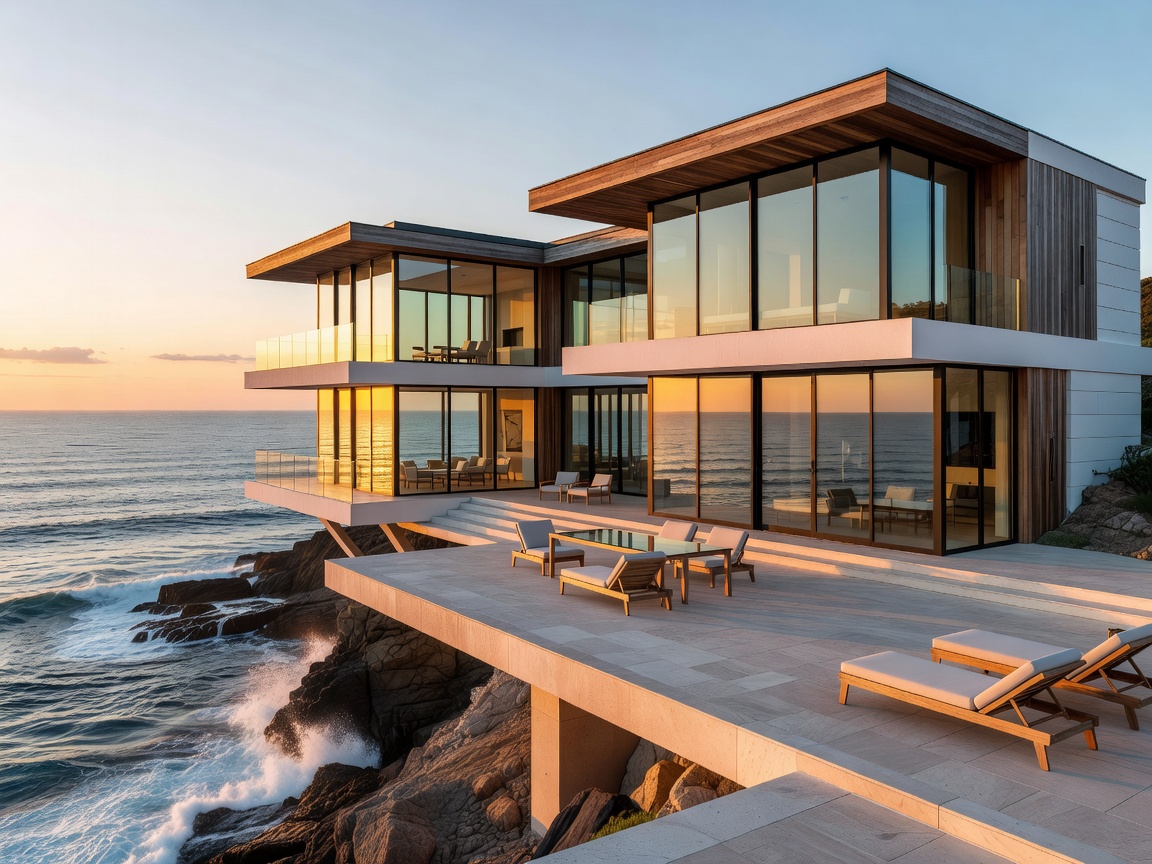 Large modern oceanfront property