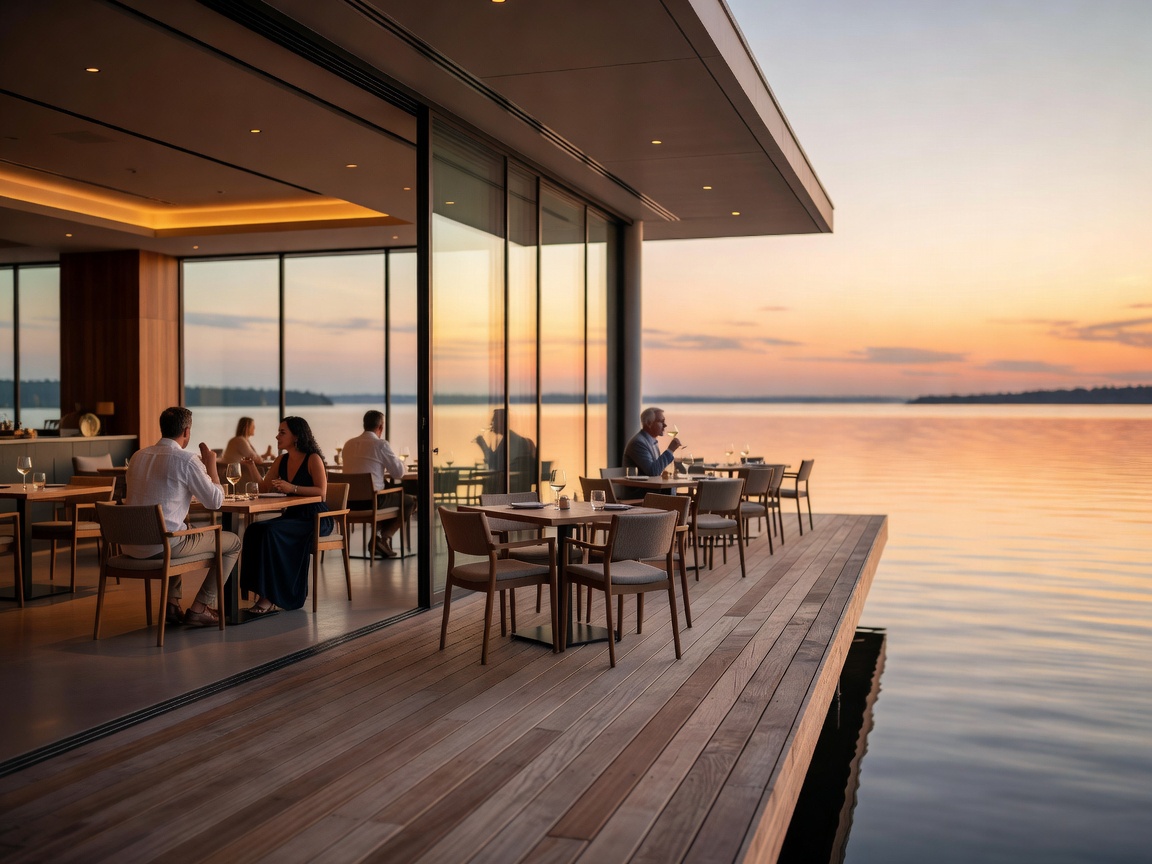 Restaurant overlooking the water