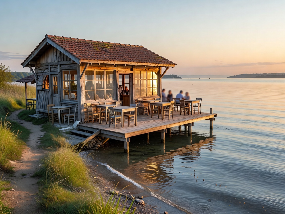 Small cafe by the water's edge