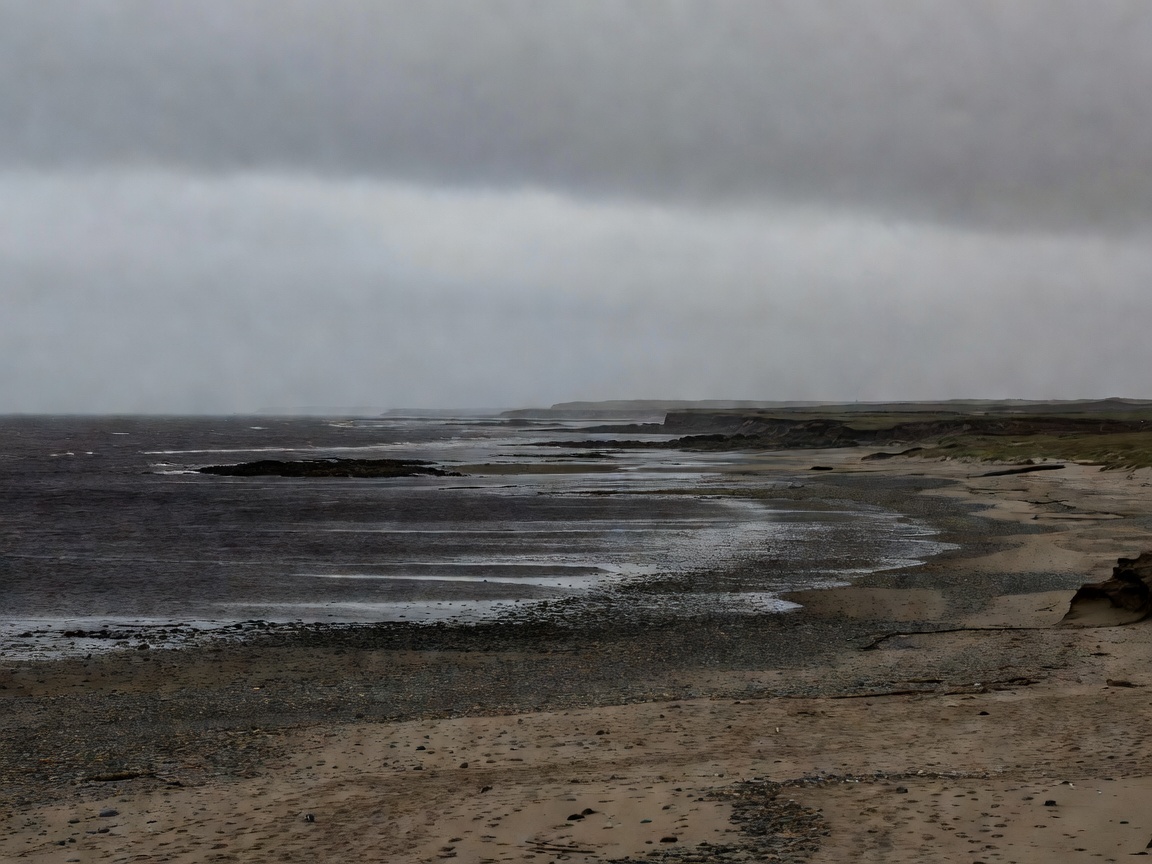 Vast, empty coastal landscape indicating remoteness